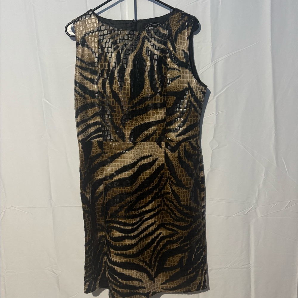 Selene Sport Animal Print Dress - Black and Brown Size L